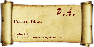 Pulai Ákos névjegykártya